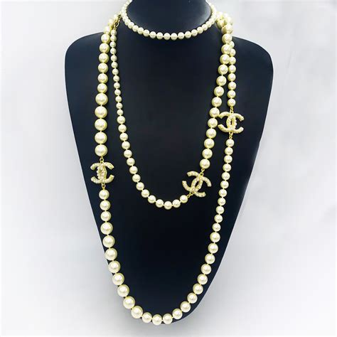 chanel gold and pearl necklace|authentic chanel pearl necklace.